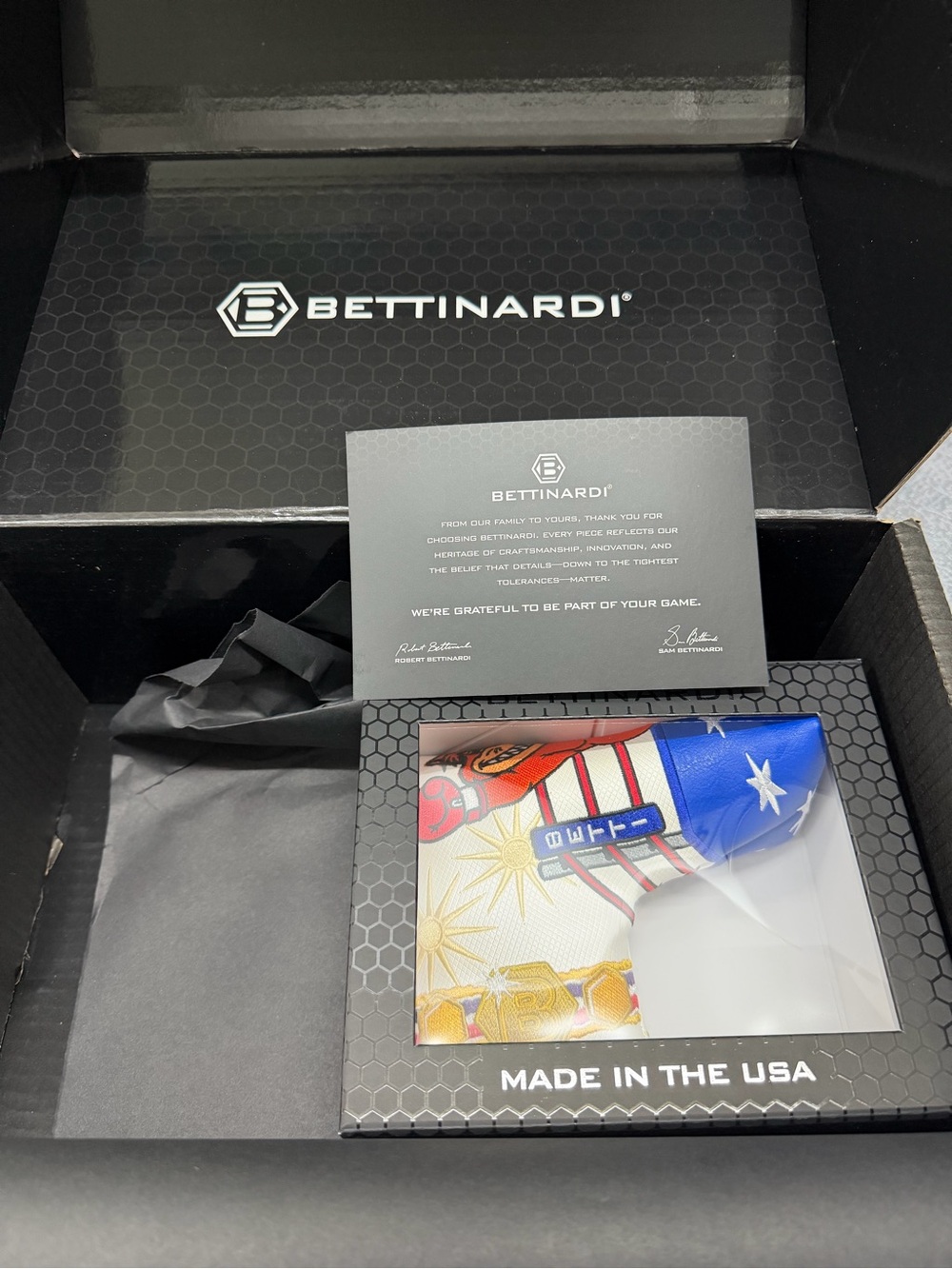 Bettinardi Champion Fat Cat Putter Headcover - Blue, White, Red